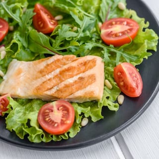 Passage to India Salad - Grilled Salmon