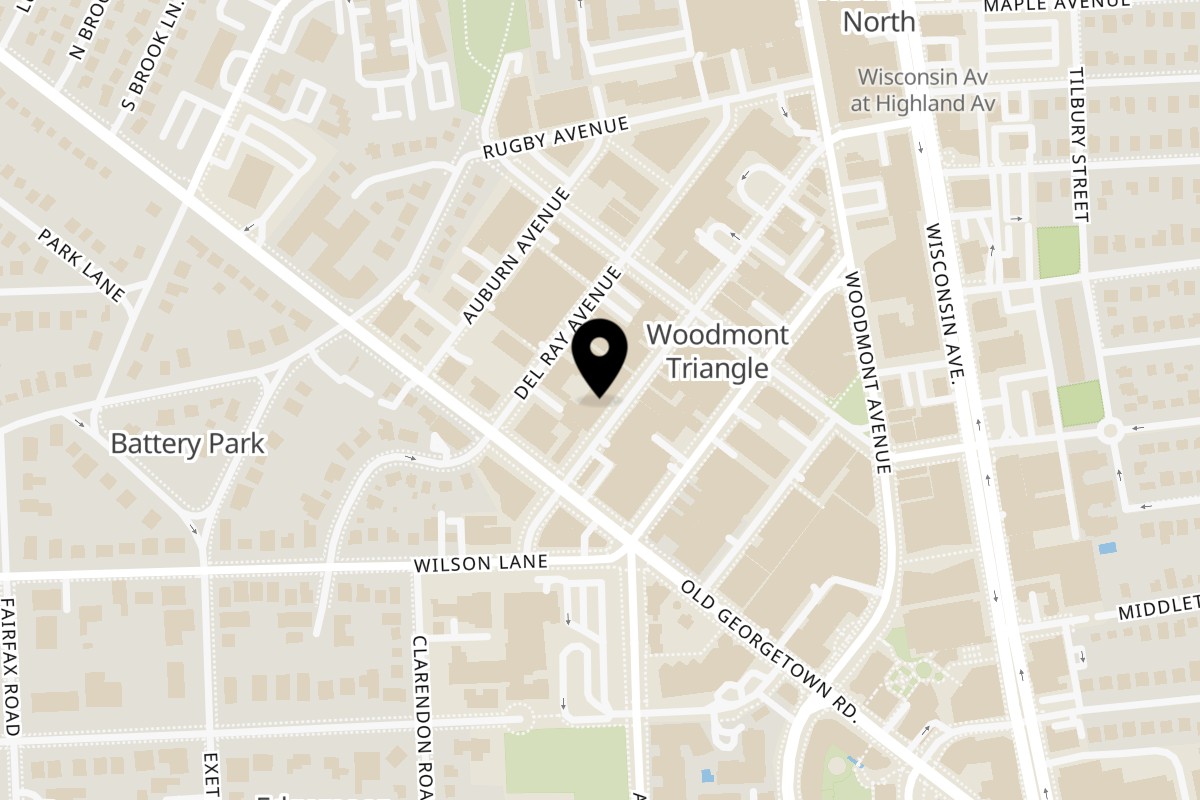 Map showing the location of Passage to India on 4931 Cordell Ave in Bethesda